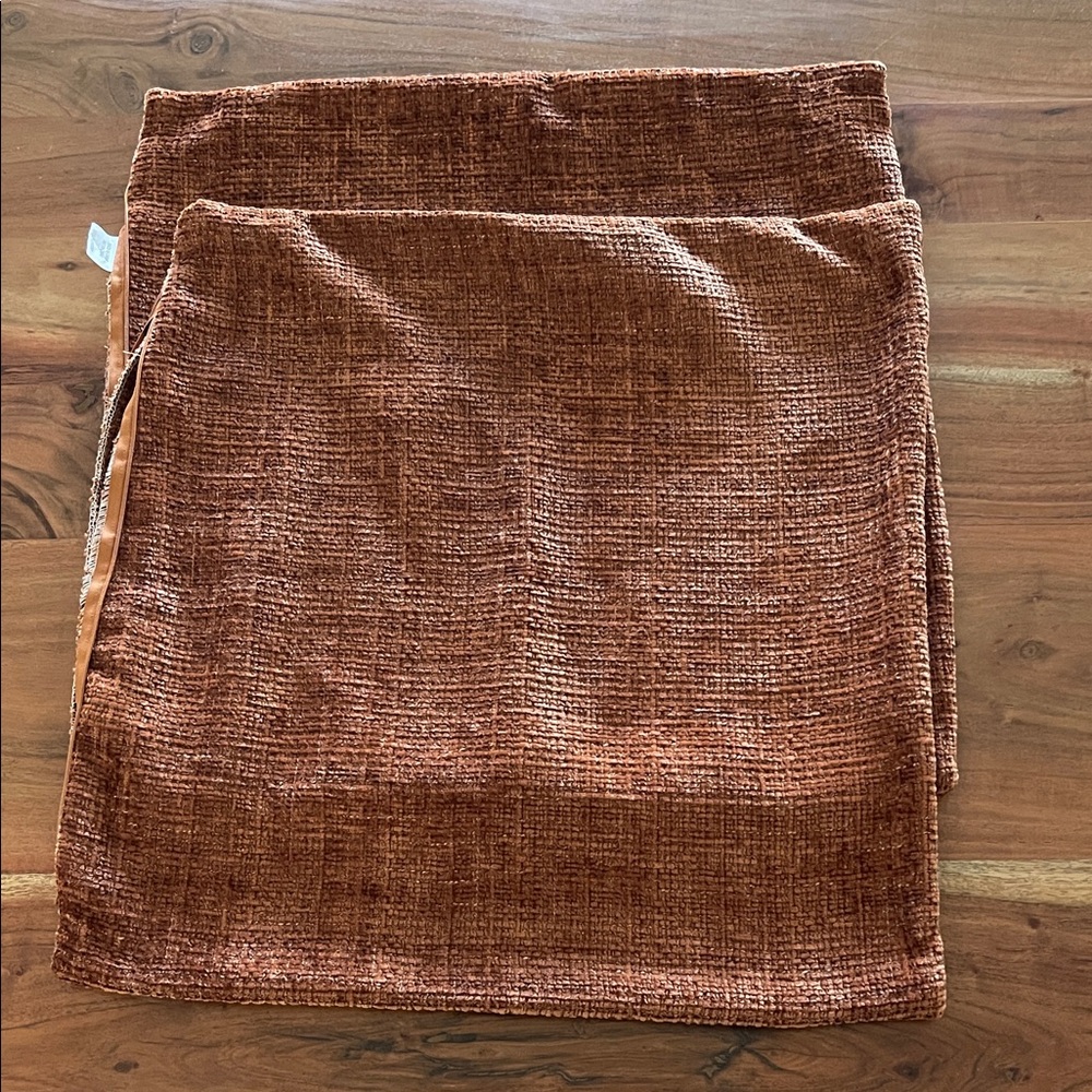 Pillow covers (2) rustic orange 19”x19”